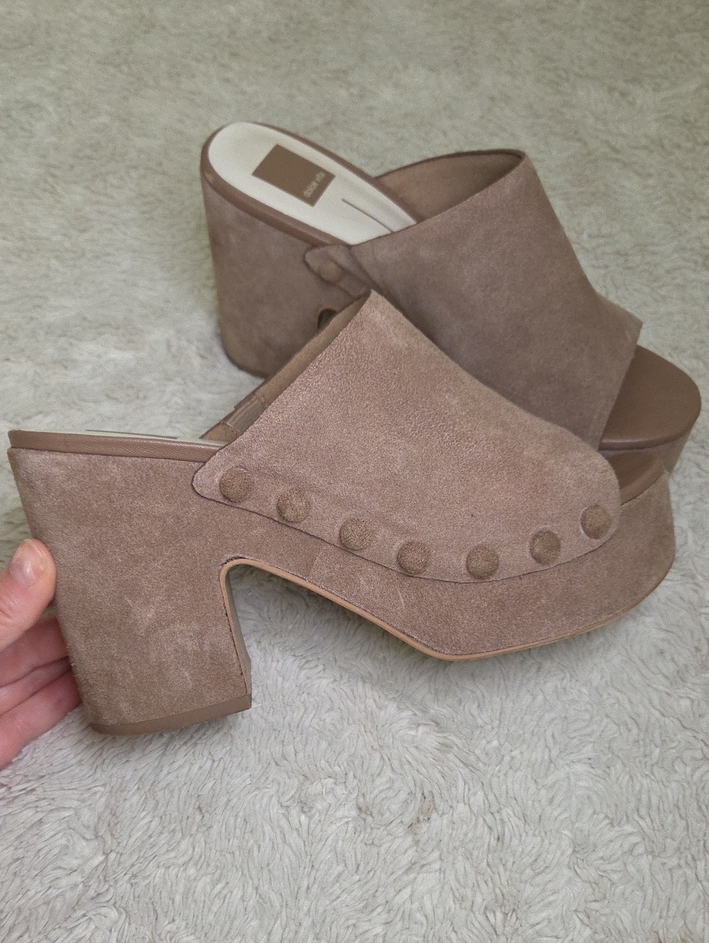 Women's Dolce Vita Tan Beige Platform Sandals Sz 8